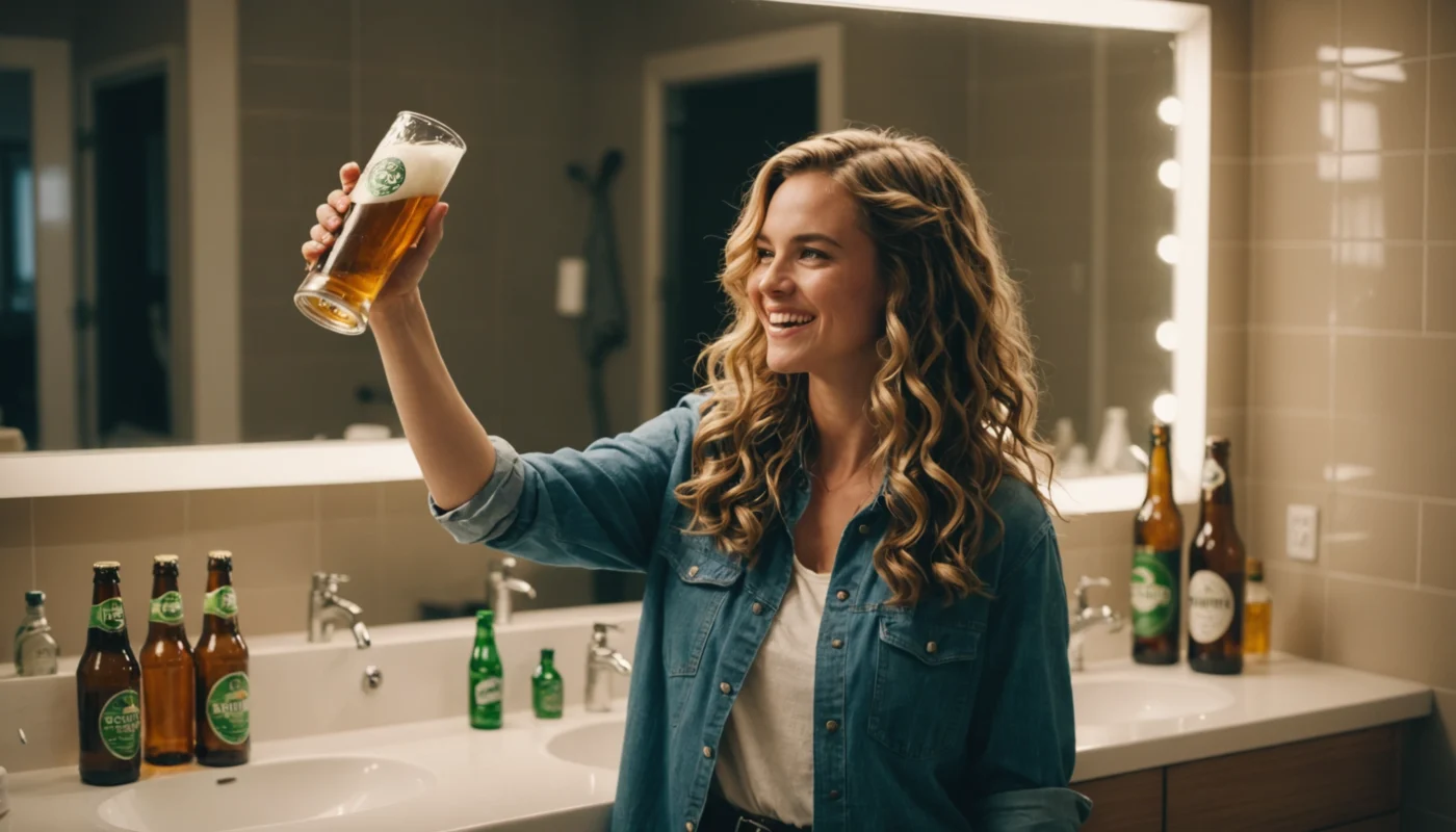 bière sur cheveux