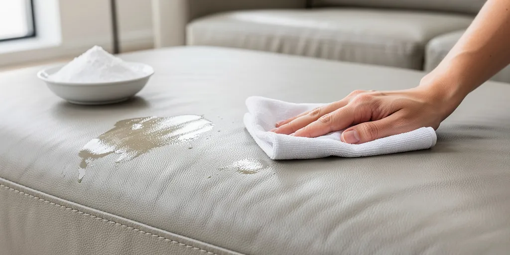 taches de gras sur cuir